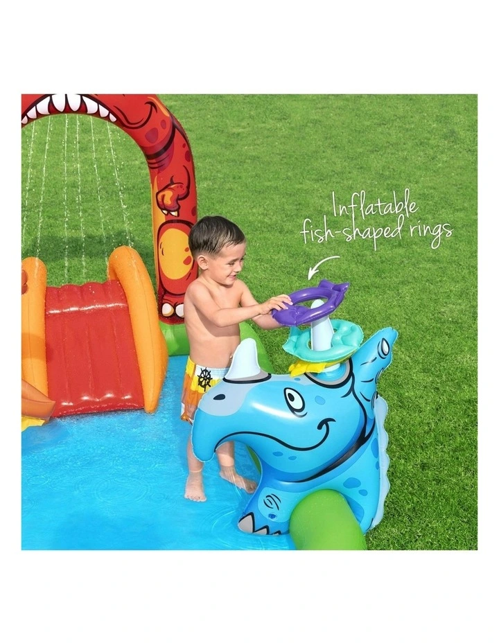 Inflatable Play Splash Pool with Slide Ball Tossing Toys 242x140cm image 6