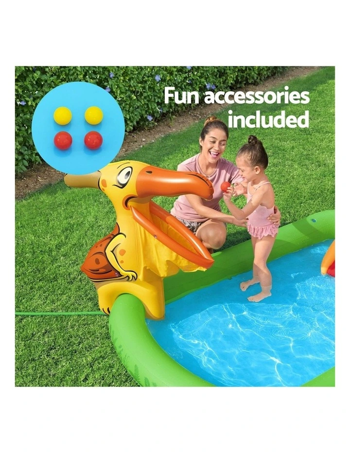 Inflatable Play Splash Pool with Slide Ball Tossing Toys 242x140cm image 7