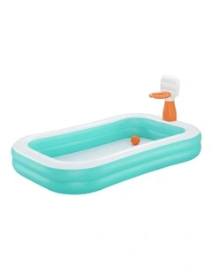 Inflatable Play Pools with Basketball Hoop 251x168cm