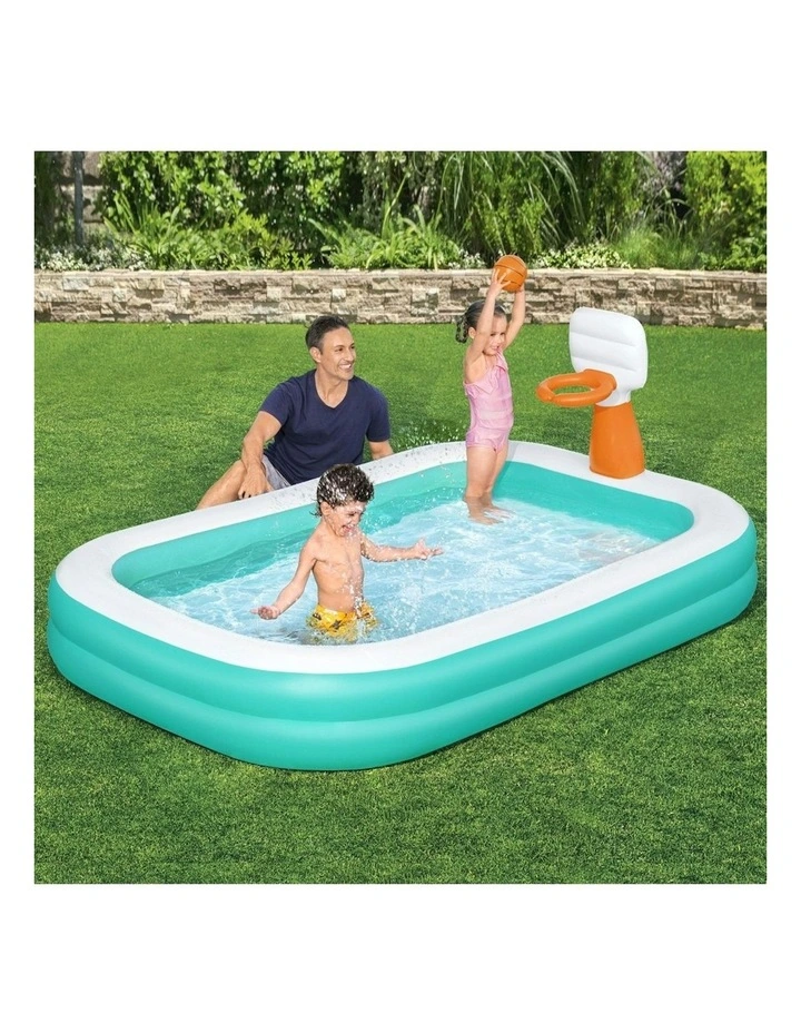 Inflatable Play Pools with Basketball Hoop 251x168cm image 2