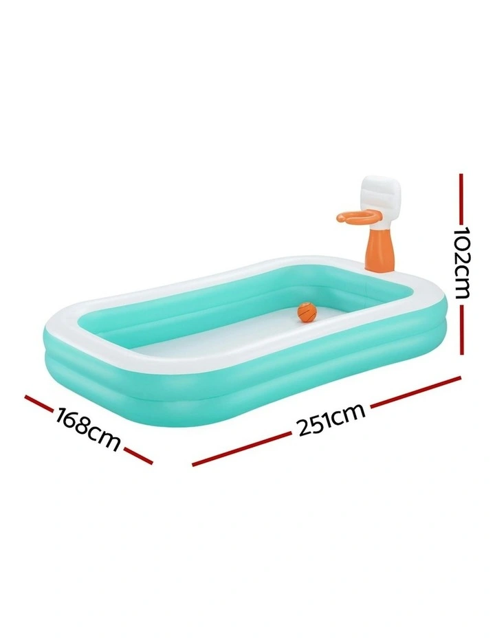 Inflatable Play Pools with Basketball Hoop 251x168cm image 3
