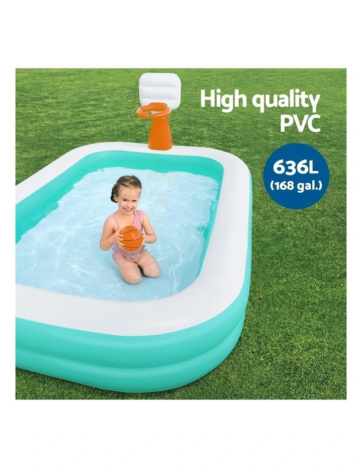 Inflatable Play Pools with Basketball Hoop 251x168cm image 5