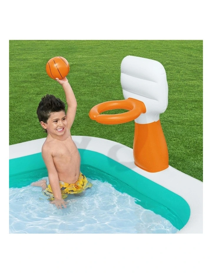 Inflatable Play Pools with Basketball Hoop 251x168cm image 6