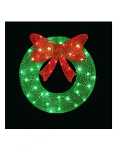 Christmas Lights Motif LED Solar Wreath Xmas Decorations 50 Pieces 60cm in White