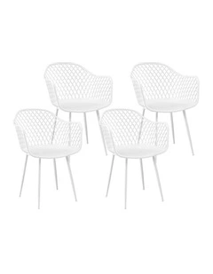 Outdoor Dining Chairs 4 Piece in White