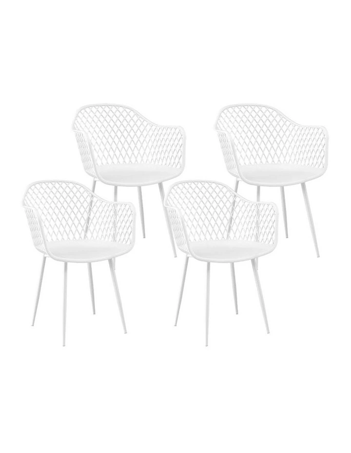 Outdoor Dining Chairs 4 Piece in White image 1