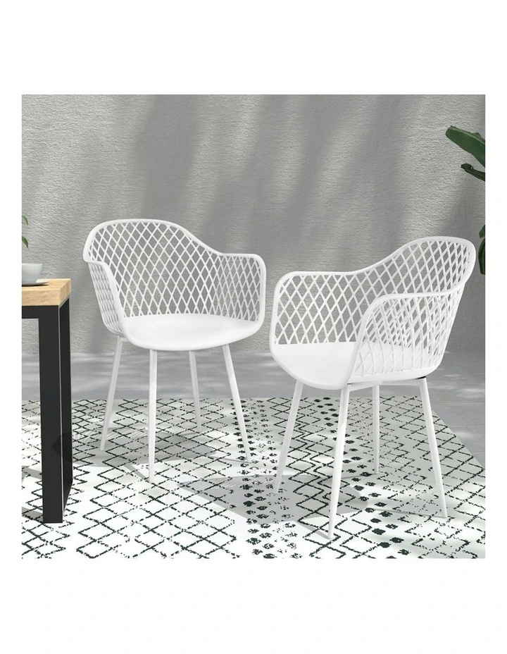 Outdoor Dining Chairs 4 Piece in White image 2