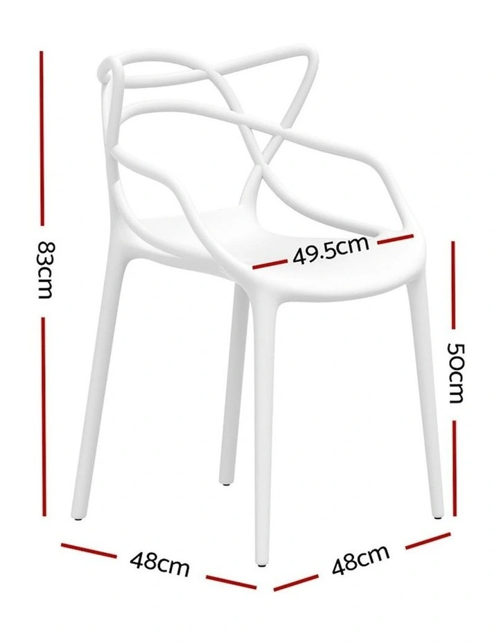 Outdoor Dining Chairs Stackable 4 Piece in White image 3