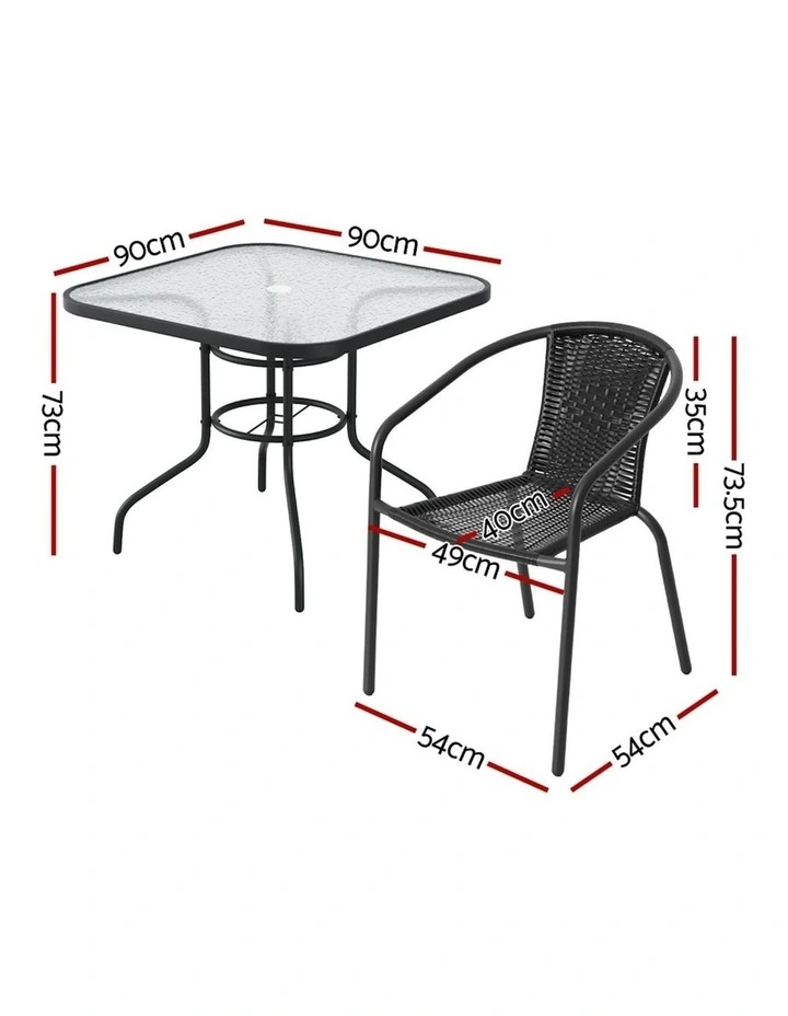 Steel Dining Set 5 Piece in Black image 3