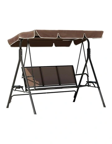 Outdoor Swing Chair 3 Seater in Brown