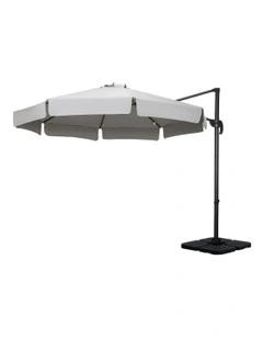 Outdoor Umbrella with Base 3m in Grey