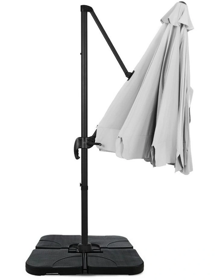 Outdoor Umbrella with Base 3m in Grey image 4