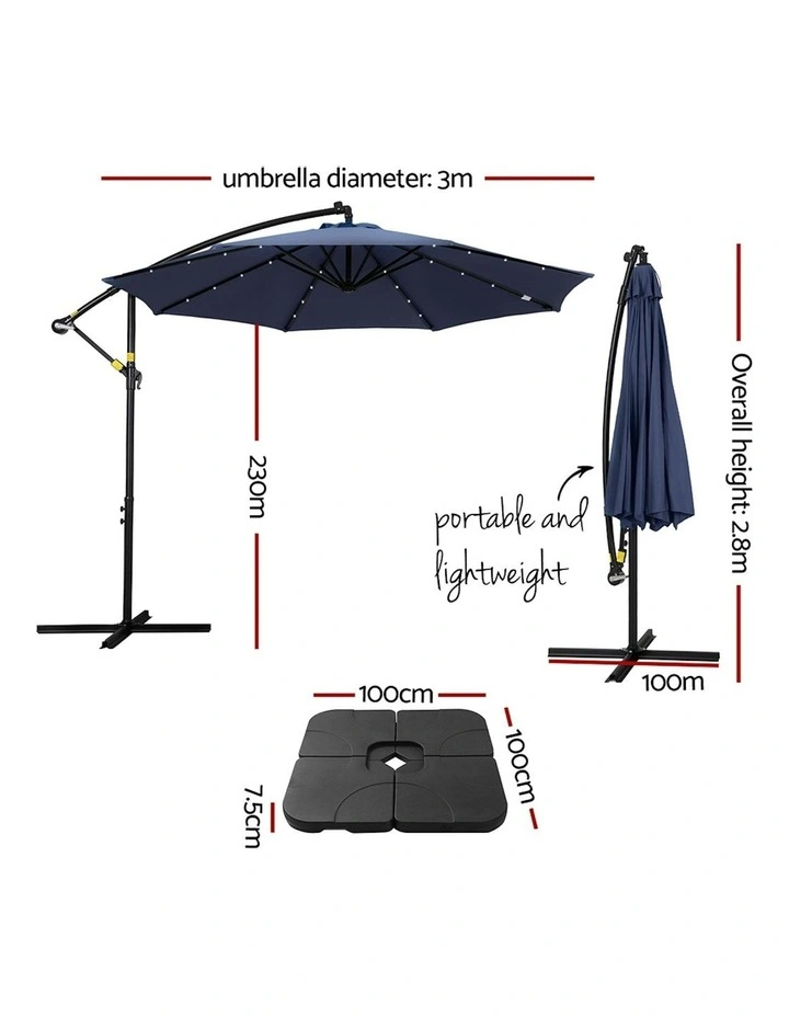 Outdoor Umbrella 3m in Navy image 3