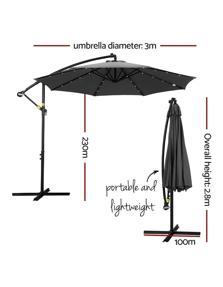 Outdoor Umbrella 3m in Charcoal image 3