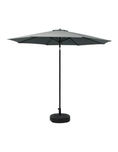 Outdoor Umbrella With Base 2.7m in Black