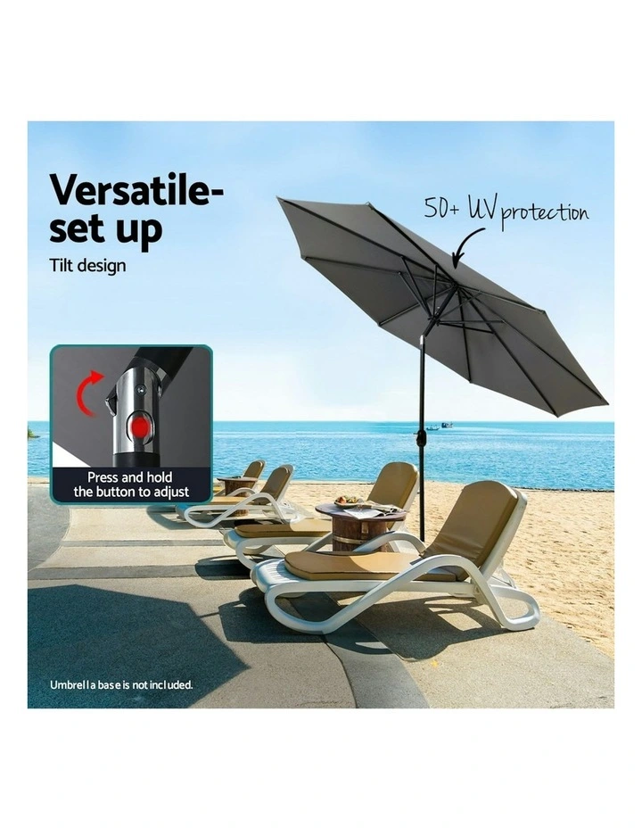 Instahut Outdoor Umbrella 2.7m Base UV Charcoal image 5