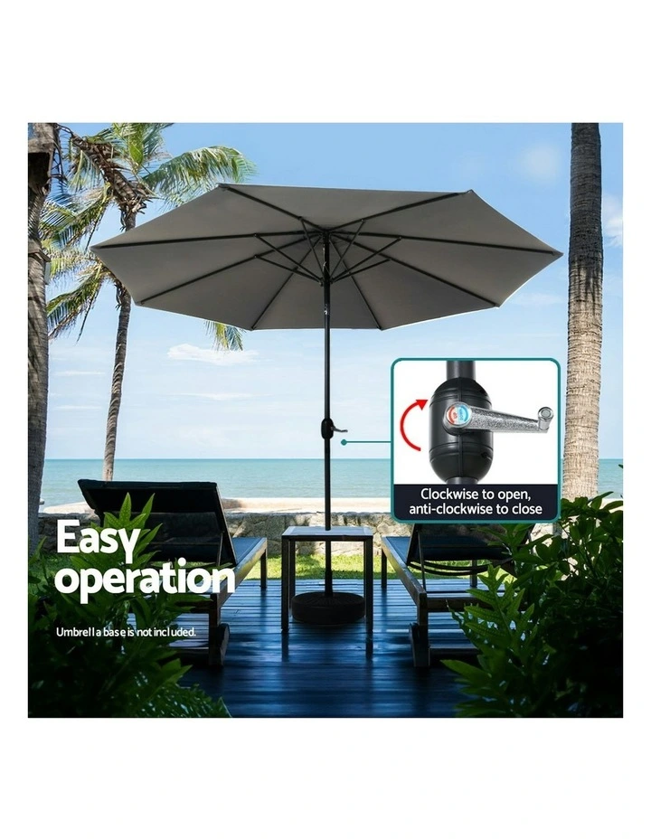 Instahut Outdoor Umbrella 2.7m Base UV Charcoal image 6