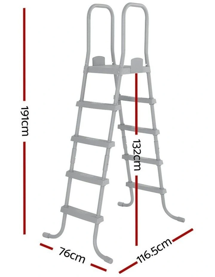 Pool Ladder Fits Above Ground Swimming Pools 132cm in Grey image 3