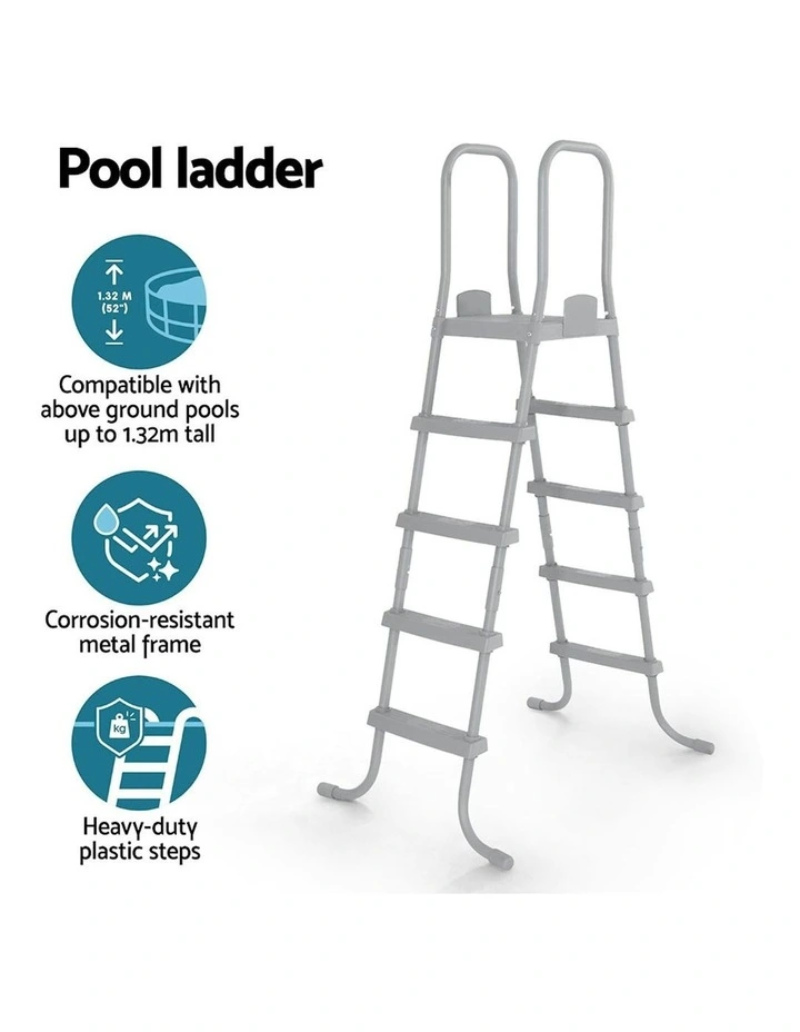 Pool Ladder Fits Above Ground Swimming Pools 132cm in Grey image 6