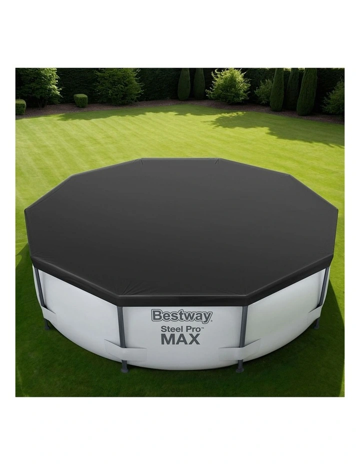 Round Above PVC Pool Cover Fits 3.05m in Black image 2