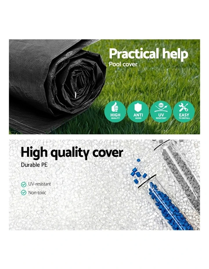 Round Above PVC Pool Cover Fits 3.05m in Black image 7