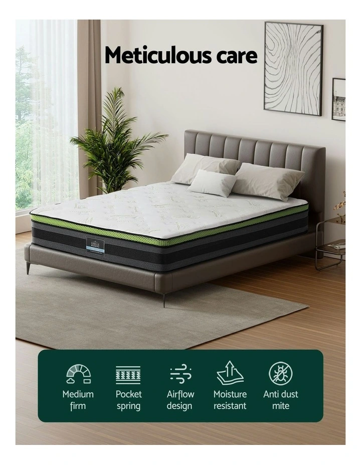 Queen Cool Gel Foam Mattress 30cm in Grey image 5