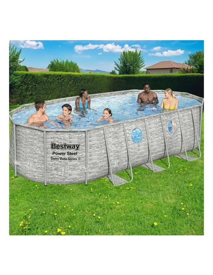 Bestway Swimming Pool 549x274x122cm Steel Frame Above Ground Pools Filter Pump Ladder 13430L in Assorted image 2