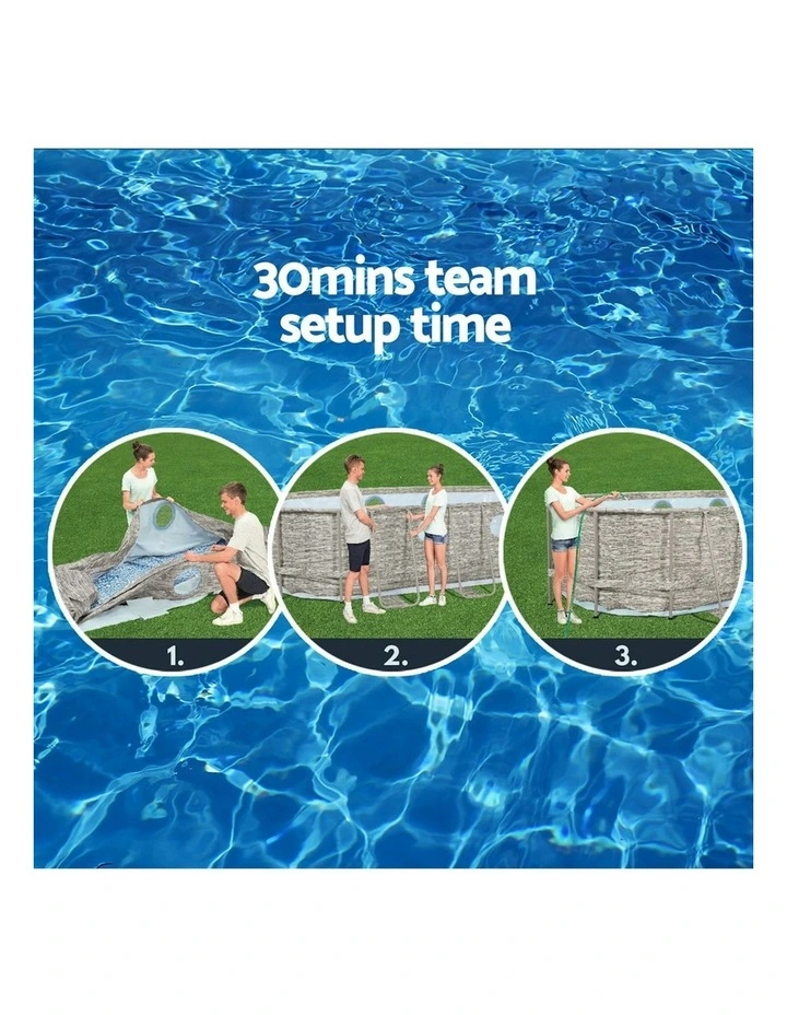 Bestway Swimming Pool 549x274x122cm Steel Frame Above Ground Pools Filter Pump Ladder 13430L in Assorted image 7