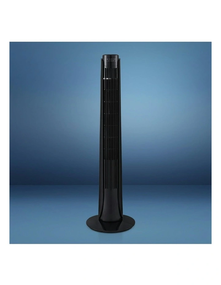 Tower Fan Oscillating 3 Speeds with Remote 93cm in Black image 2
