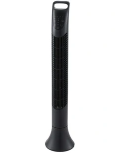 Tower Fan Oscillating 3 Speeds with Remote 91cm in Black