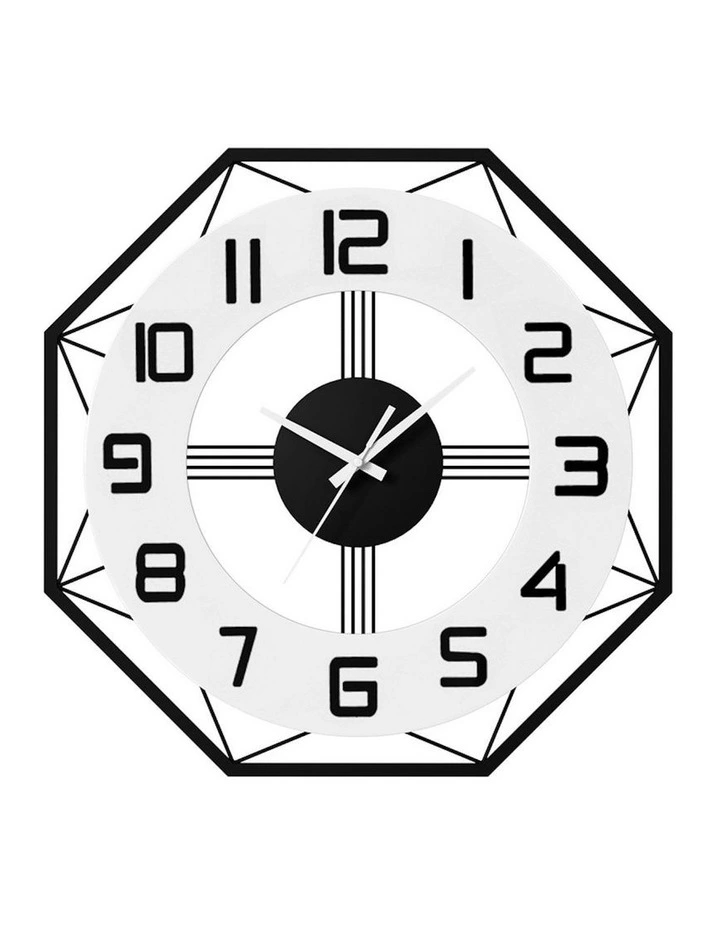 Octagon Wall Clock 60cm in Black image 1