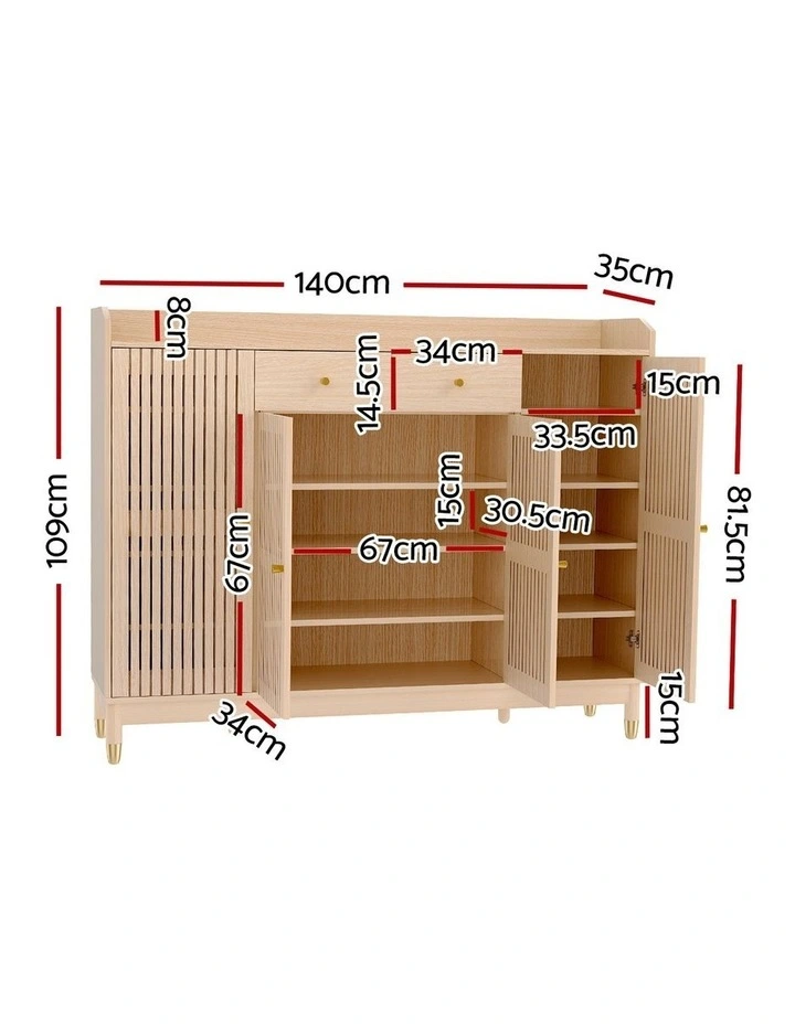 Cabinet with Shelves 26 Pairs in Brown image 4