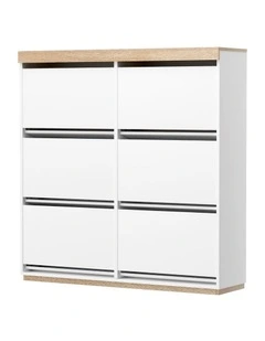 Shoe Cabinet 3-Tier 45 Pairs in White