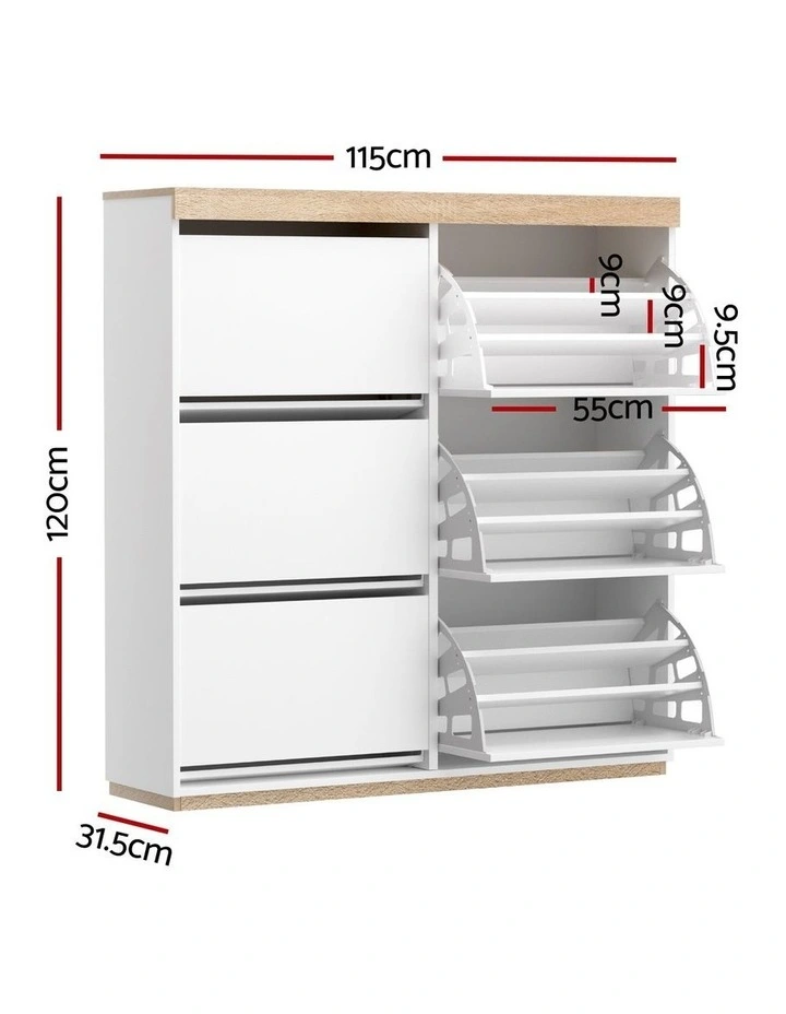Shoe Cabinet 3-Tier 45 Pairs in White image 4