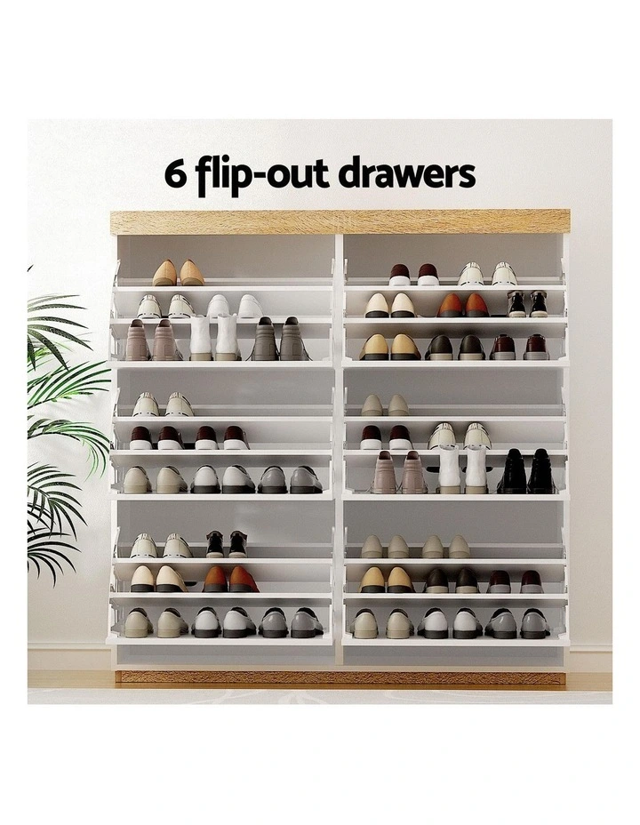 Shoe Cabinet 3-Tier 45 Pairs in White image 5