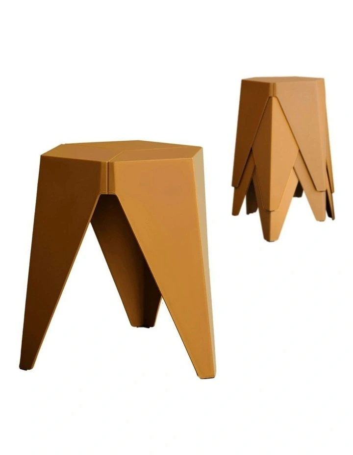 Puzzle Stackable Bar Stools 4 Piece in Yellow image 1