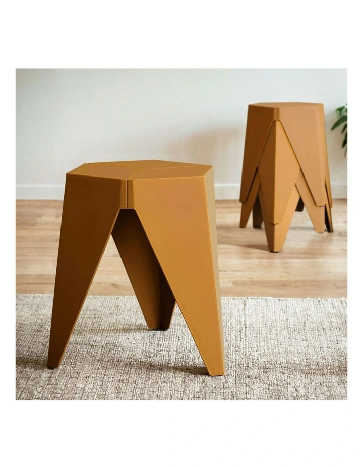 Puzzle Stackable Bar Stools 4 Piece in Yellow image 3