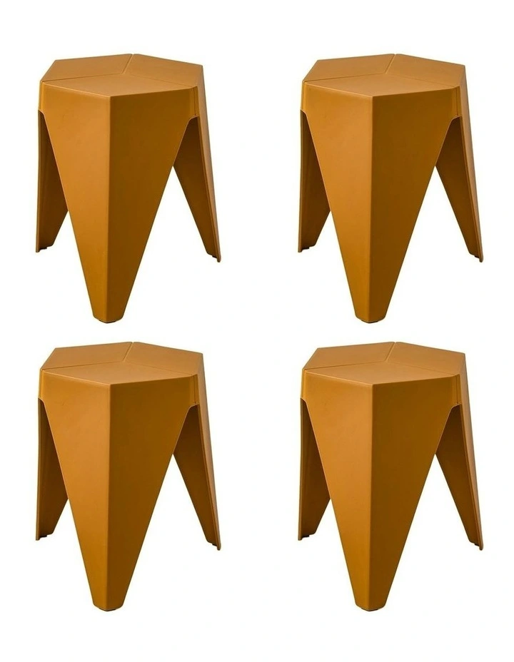 Puzzle Stackable Bar Stools 4 Piece in Yellow image 6