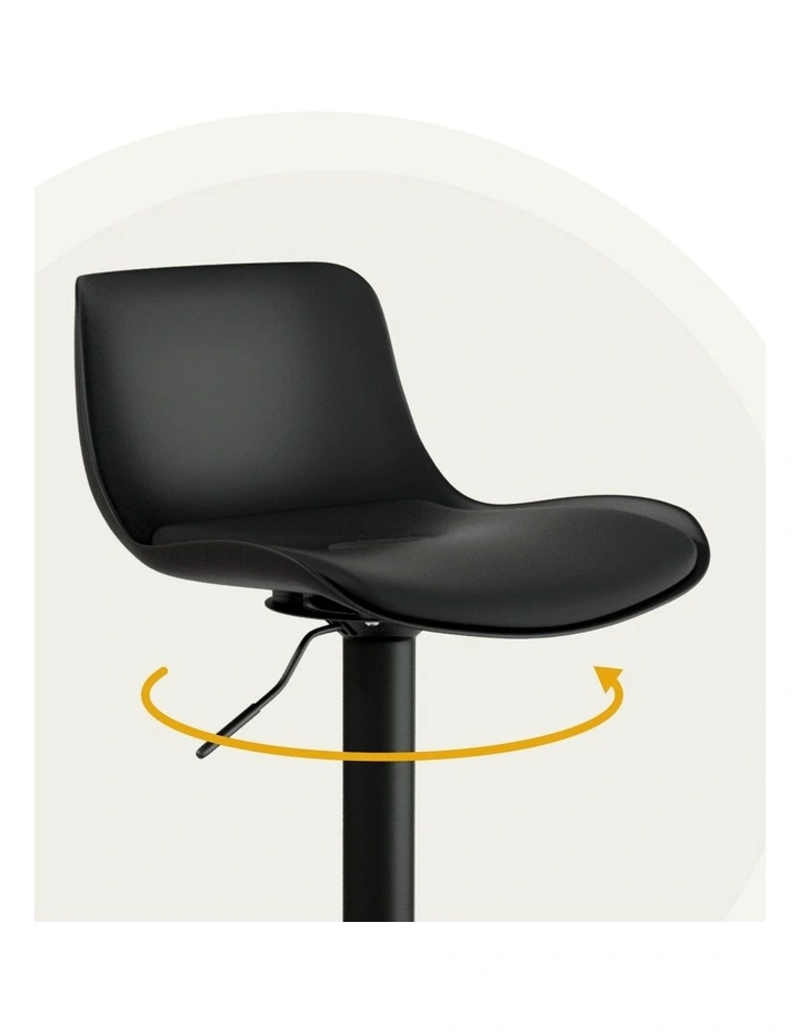 Padded Seat Gas Lift Bar Stools 4x in Black image 7