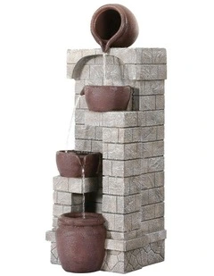 Solar Water Fountain Cascading 4-Tier in Brown