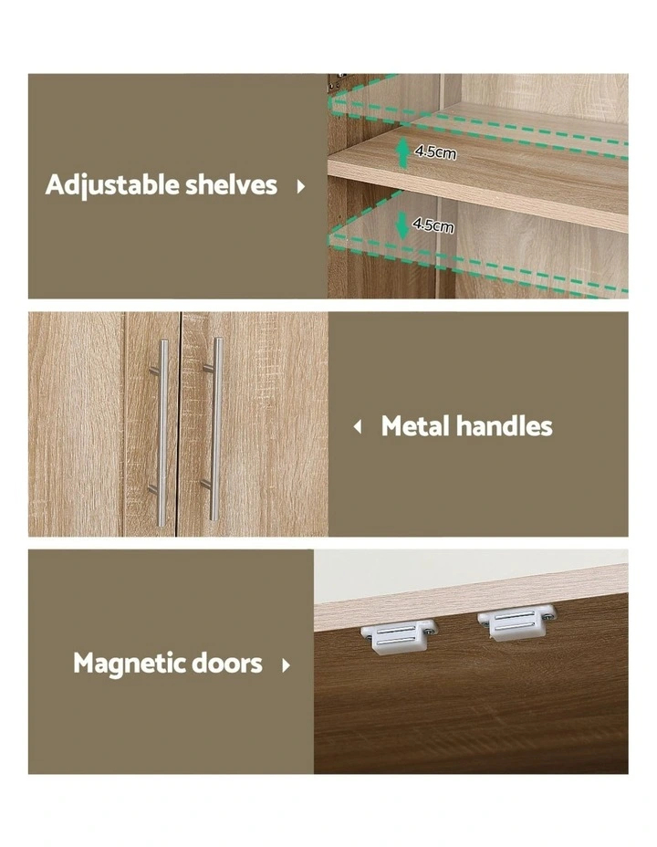 Buffet Sideboard Cupboard Cabinet Pantry Organiser Adjustable Shelves image 7