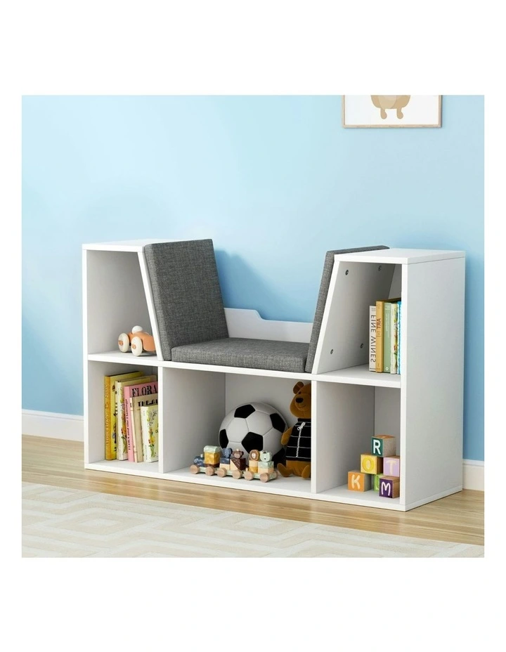 Bookcase Toys Box Shelves in White image 3