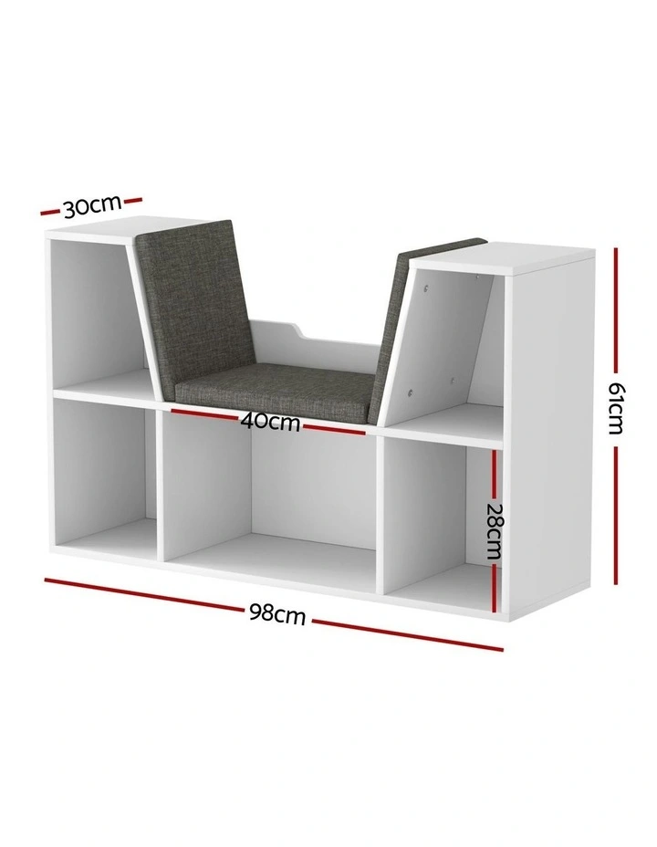 Bookcase Toys Box Shelves in White image 4