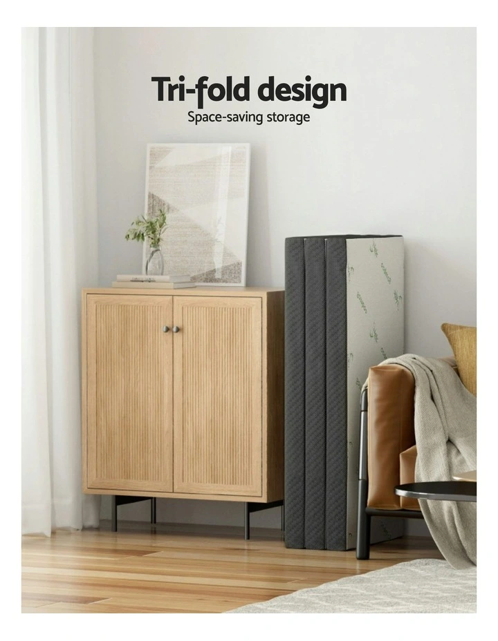 Foam Double Bamboo Foldable Mattress in Grey image 2
