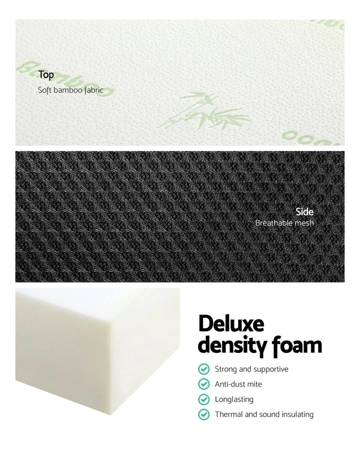 Foam Double Bamboo Foldable Mattress in Grey image 3
