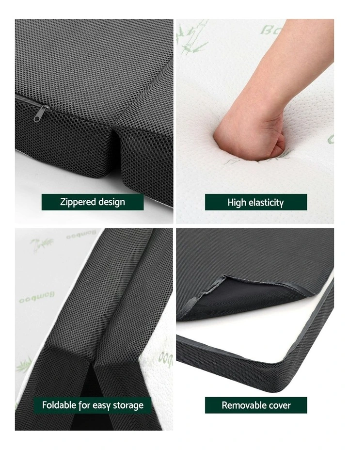 Foam Double Bamboo Foldable Mattress in Grey image 4