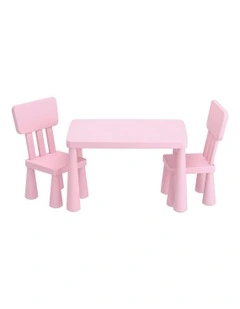 Table And Chairs Set 2 in Pink
