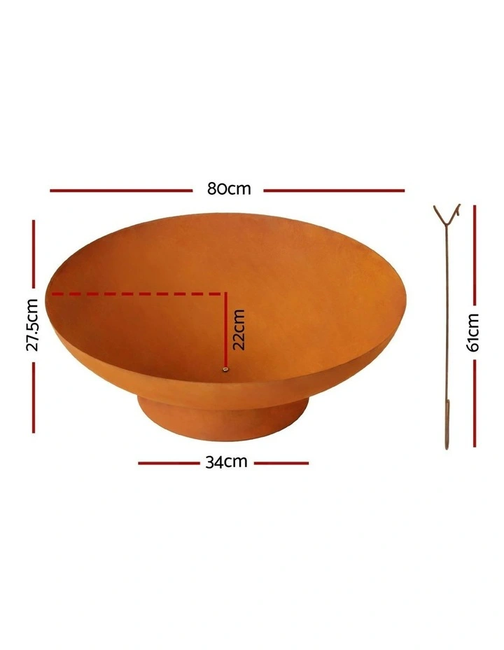 Fire Pit Iron Bowl 80cm in Brown image 4