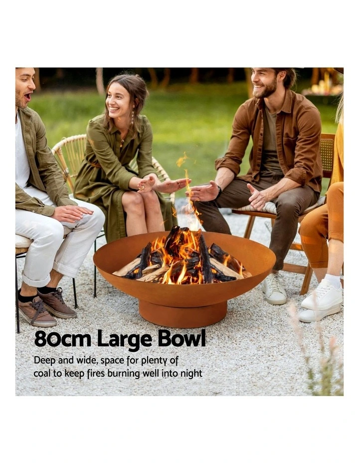 Fire Pit Iron Bowl 80cm in Brown image 5