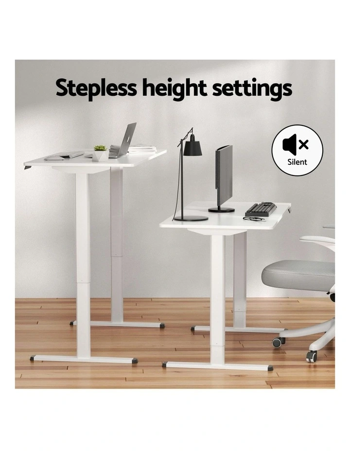 Electric Standing Desk with Mini Peal Exercise Bike 120cm in White image 7